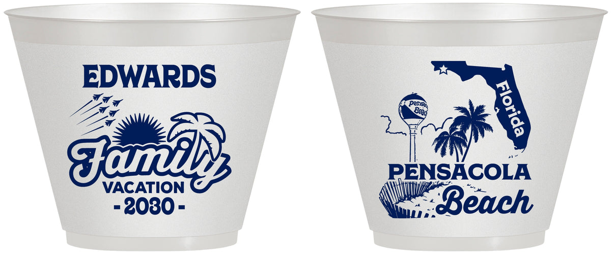 Custom Family Vacation 9 oz Wine Frosted Cups - Florida | 180044