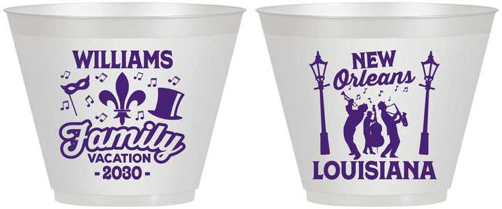 Custom Family Vacation 9 oz Wine Frosted Cups - New Orleans | 180047