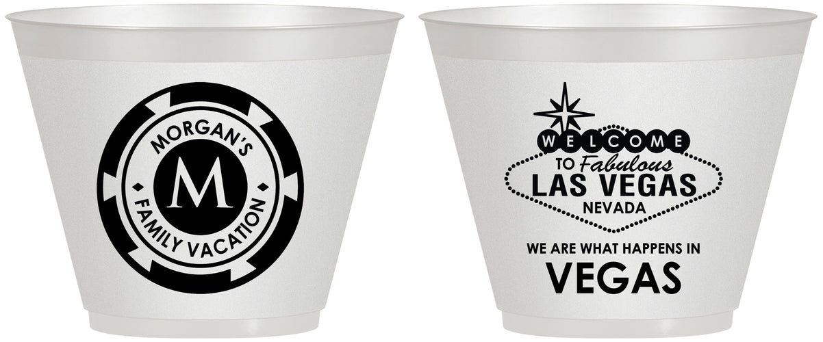 Custom Family Vacation 9 oz Wine Frosted Cups - Las Vegas | 180049
