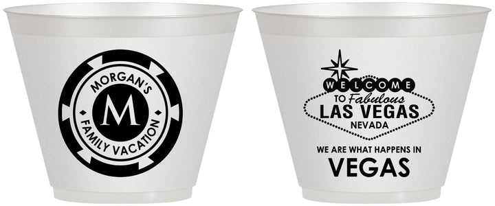 Custom Family Vacation 9 oz Wine Frosted Cups - Las Vegas | 180049