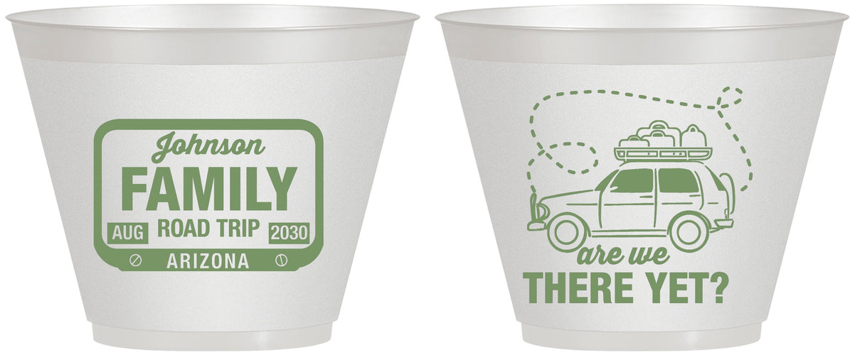 Custom Family Vacation 9 oz Wine Frosted Cups - Road Trip Car | 180050