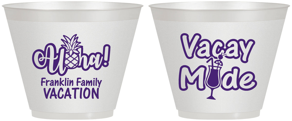 Custom Family Vacation 9 oz Wine Frosted Cups - Hawaii | 180053