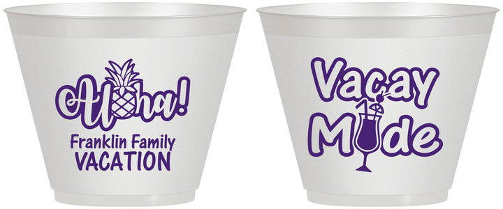 Custom Family Vacation 9 oz Wine Frosted Cups - Hawaii | 180053