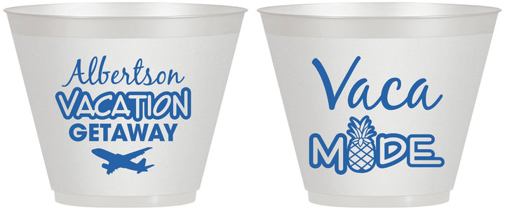 Custom Family Vacation 9 oz Wine Frosted Cups - Vacay Vibes Trip | 180055
