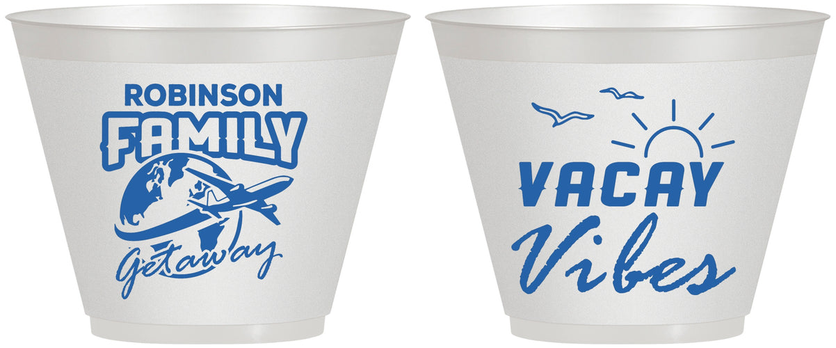 Custom Family Vacation 9 oz Wine Frosted Cups - Vacay Vibes | 180057