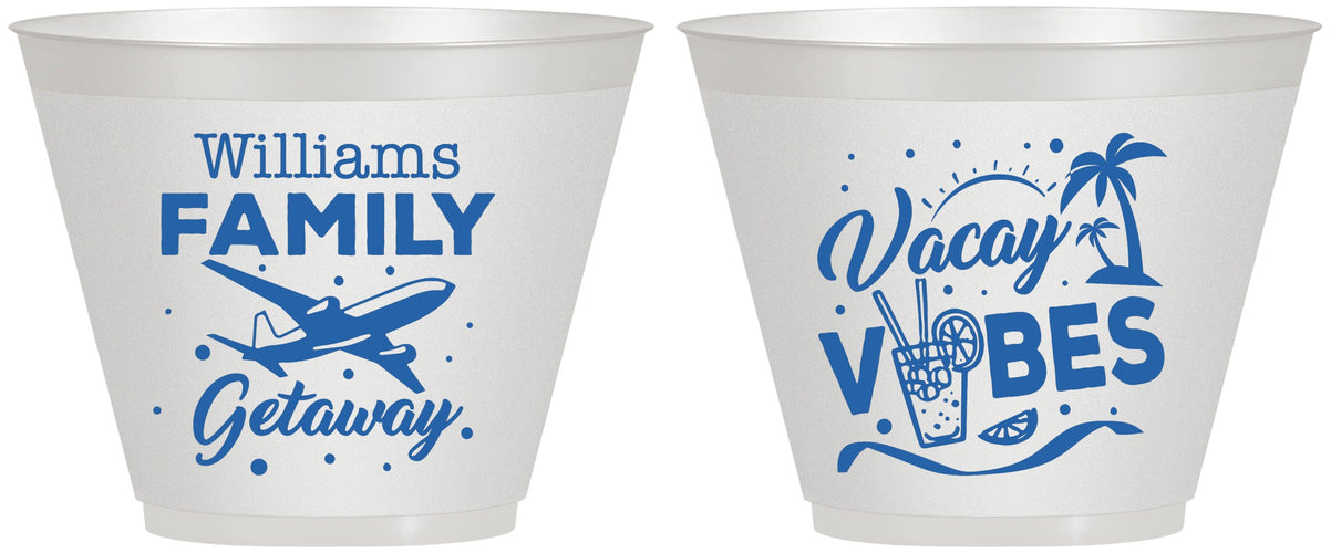 Custom Family Vacation 9 oz Wine Frosted Cups - Life Is Good At The Beach | 180058