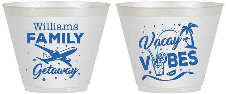 Custom Family Vacation 9 oz Wine Frosted Cups - Life Is Good At The Beach | 180058