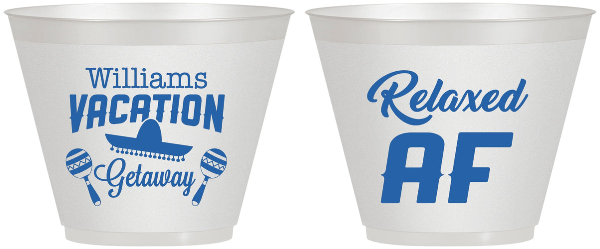 Custom Family Vacation 9 oz Wine Frosted Cups - Beach | 180059