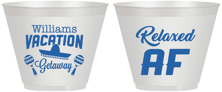 Custom Family Vacation 9 oz Wine Frosted Cups - Beach | 180059