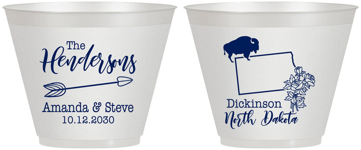 Custom Wedding 9 oz Wine Frosted Cups - North Dakota | 183