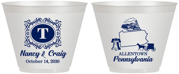 Custom Wedding 9 oz Wine Frosted Cups - Pennsylvania | 187