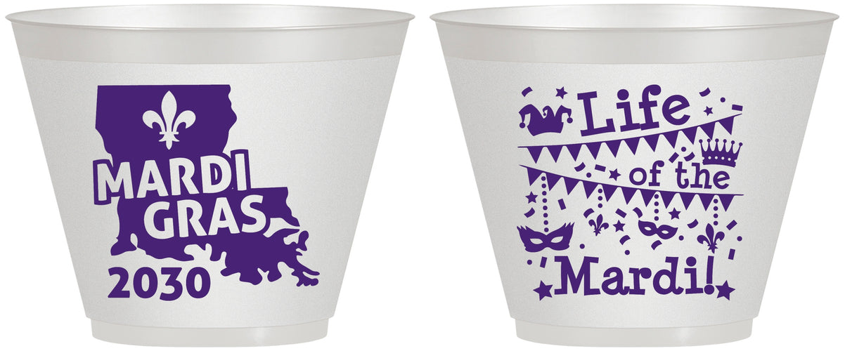 Custom Mardi Gras 9 oz Wine Frosted Cups - Life Of The Mardi | 190001