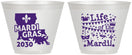 Custom Mardi Gras 9 oz Wine Frosted Cups - Life Of The Mardi | 190001