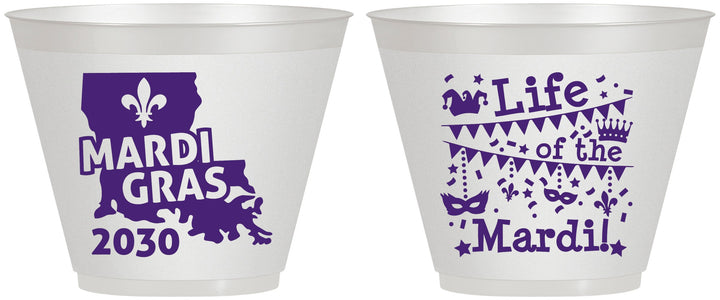 Custom Mardi Gras 9 oz Wine Frosted Cups - Life Of The Mardi | 190001