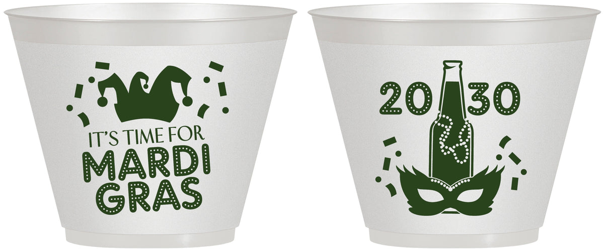 Custom Mardi Gras 9 oz Wine Frosted Cups - New Orleans | 190003