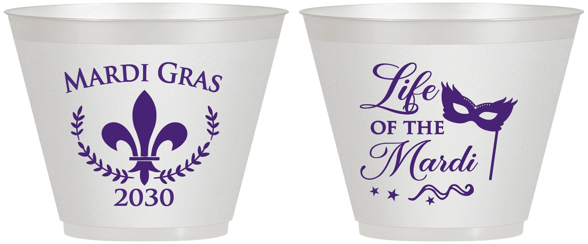 Custom Mardi Gras 9 oz Wine Frosted Cups - Life Of The Mardi | 190004