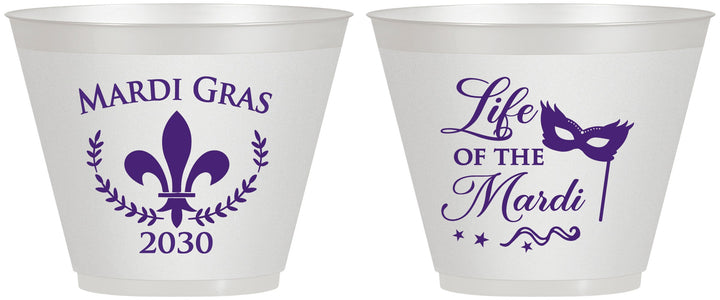 Custom Mardi Gras 9 oz Wine Frosted Cups - Life Of The Mardi | 190004