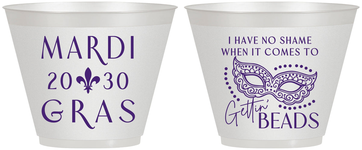 Custom Mardi Gras 9 oz Wine Frosted Cups - Nola New Orleans | 190006