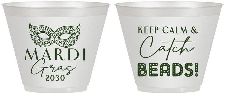 Custom Mardi Gras 9 oz Wine Frosted Cups - Beads Nola | 190007