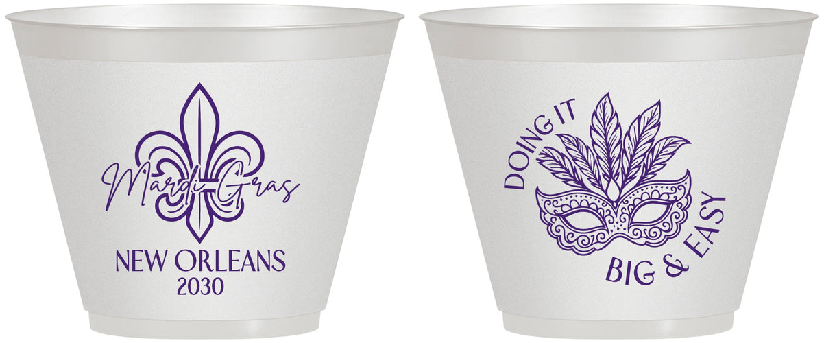 Custom Mardi Gras 9 oz Wine Frosted Cups - Fleur De Lis | 190010