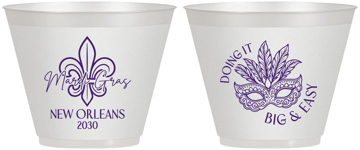 Custom Mardi Gras 9 oz Wine Frosted Cups - Fleur De Lis | 190010