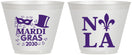 Custom Mardi Gras 9 oz Wine Frosted Cups - Nola Fleur De Lis | 190014