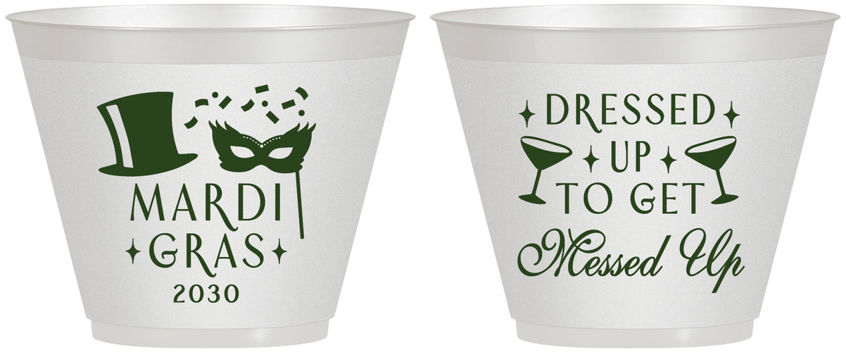 Custom Mardi Gras 9 oz Wine Frosted Cups - Fleur De Lis | 190015
