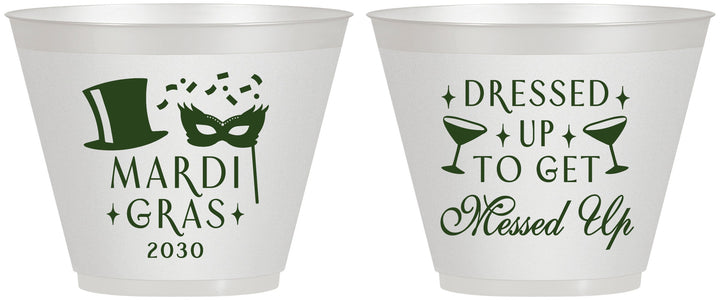 Custom Mardi Gras 9 oz Wine Frosted Cups - Fleur De Lis | 190015