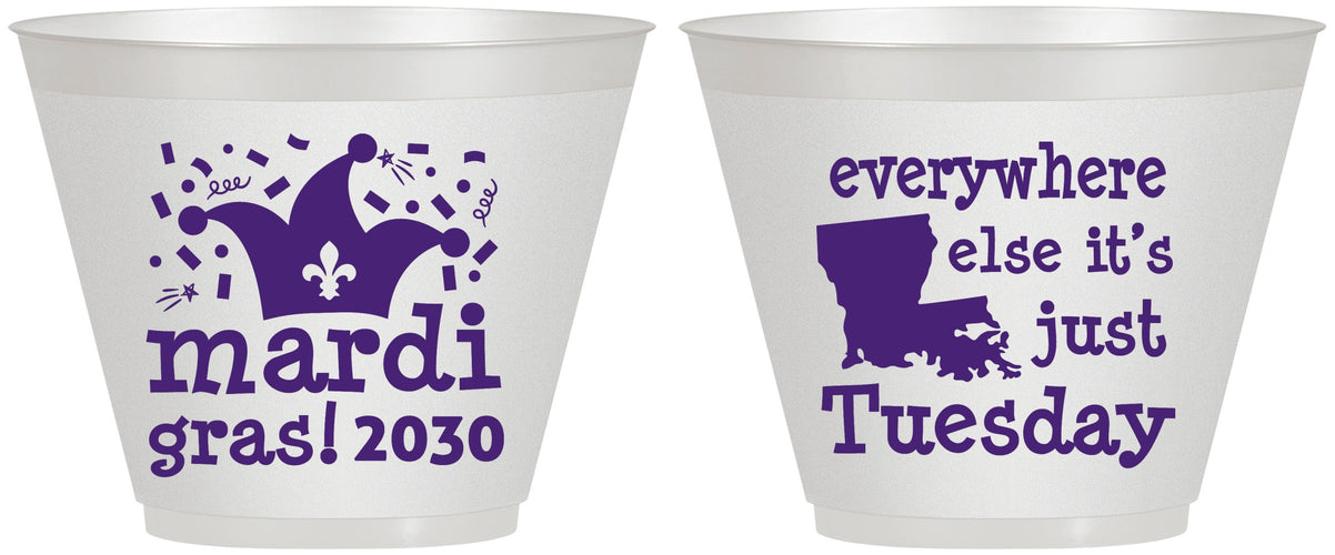 Custom Mardi Gras 9 oz Wine Frosted Cups - Nola New Orleans | 190016
