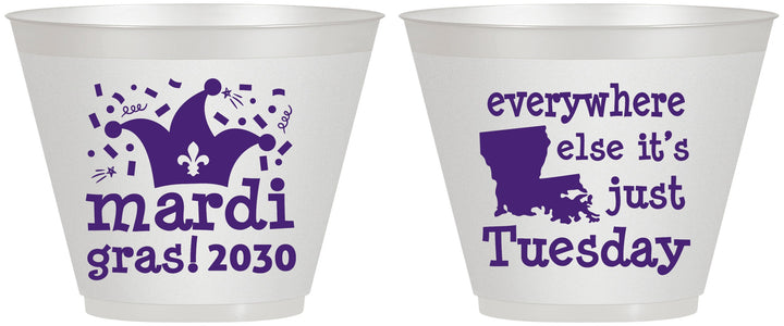 Custom Mardi Gras 9 oz Wine Frosted Cups - Nola New Orleans | 190016