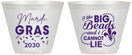 Custom Mardi Gras 9 oz Wine Frosted Cups - Big Bead Fleur De Lis | 190018