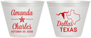 Custom Wedding 9 oz Wine Frosted Cups - Texas | 192
