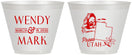 Custom Wedding 9 oz Wine Frosted Cups - Utah | 193