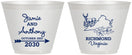 Custom Wedding 9 oz Wine Frosted Cups - Virginia | 195