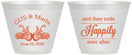 Custom Wedding 9 oz Wine Frosted Cups - Happily Ever After Motorcycle | 200