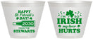 Custom St Patricks Day 9 oz Wine Frosted Cups - Irish My Liver Hurts | 200000