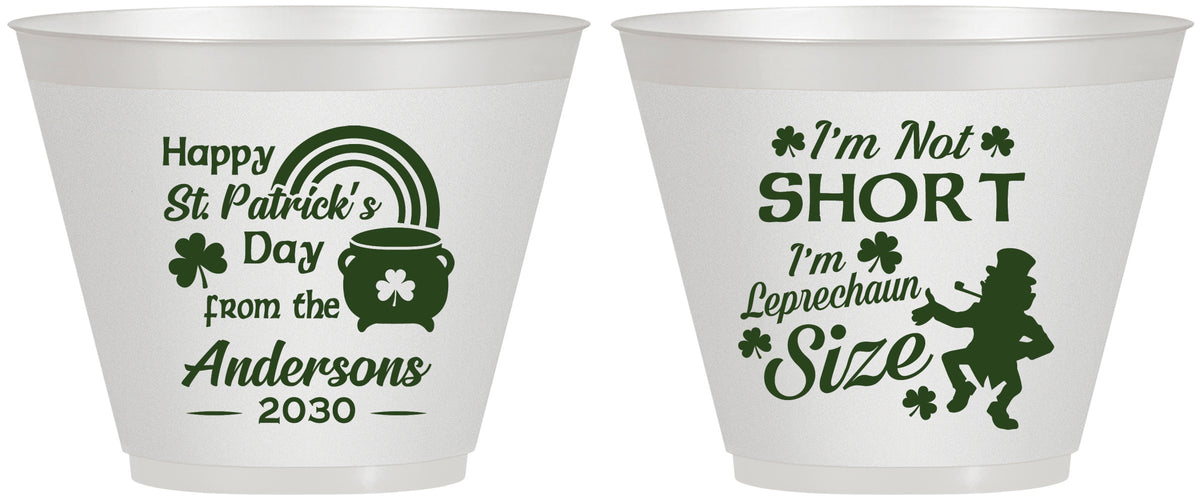 Custom St Patricks Day 9 oz Wine Frosted Cups - Leprechaun | 200001