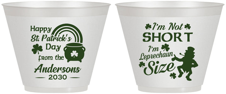 Custom St Patricks Day 9 oz Wine Frosted Cups - Leprechaun | 200001