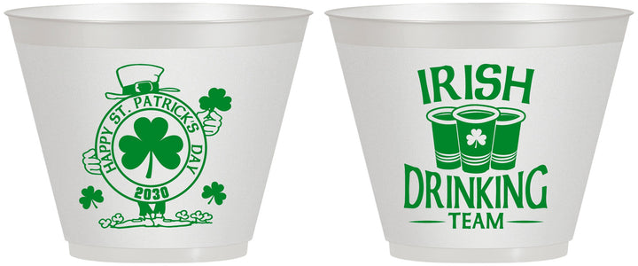 Custom St Patricks Day 9 oz Wine Frosted Cups - Irish Drinking Team | 200006