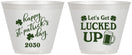 Custom St Patricks Day 9 oz Wine Frosted Cups - Lucked Up | 200007