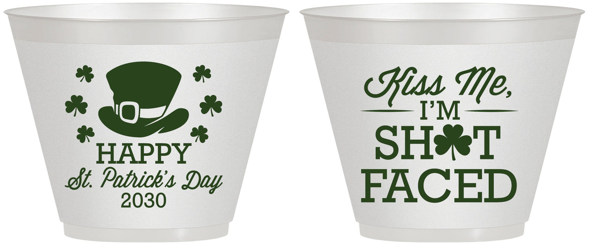 Custom St Patricks Day 9 oz Wine Frosted Cups - Leprechaun | 200009