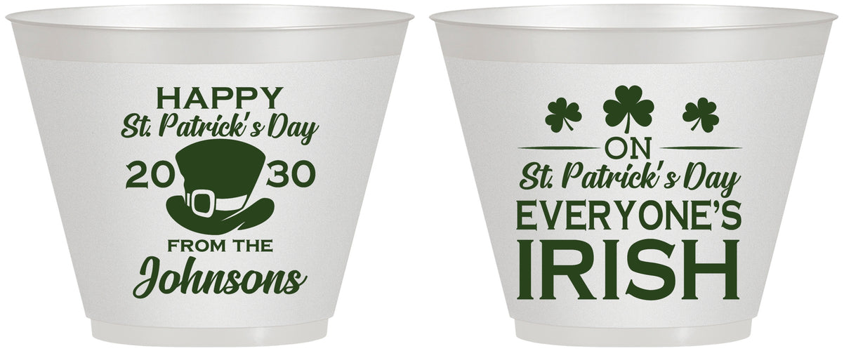 Custom St Patricks Day 9 oz Wine Frosted Cups - Irish Leprechaun | 200013