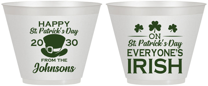 Custom St Patricks Day 9 oz Wine Frosted Cups - Irish Leprechaun | 200013