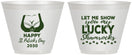 Custom St Patricks Day 9 oz Wine Frosted Cups - Shamrocks | 200015