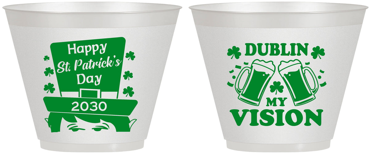 Custom St Patricks Day 9 oz Wine Frosted Cups - Dublin My Vision | 200016