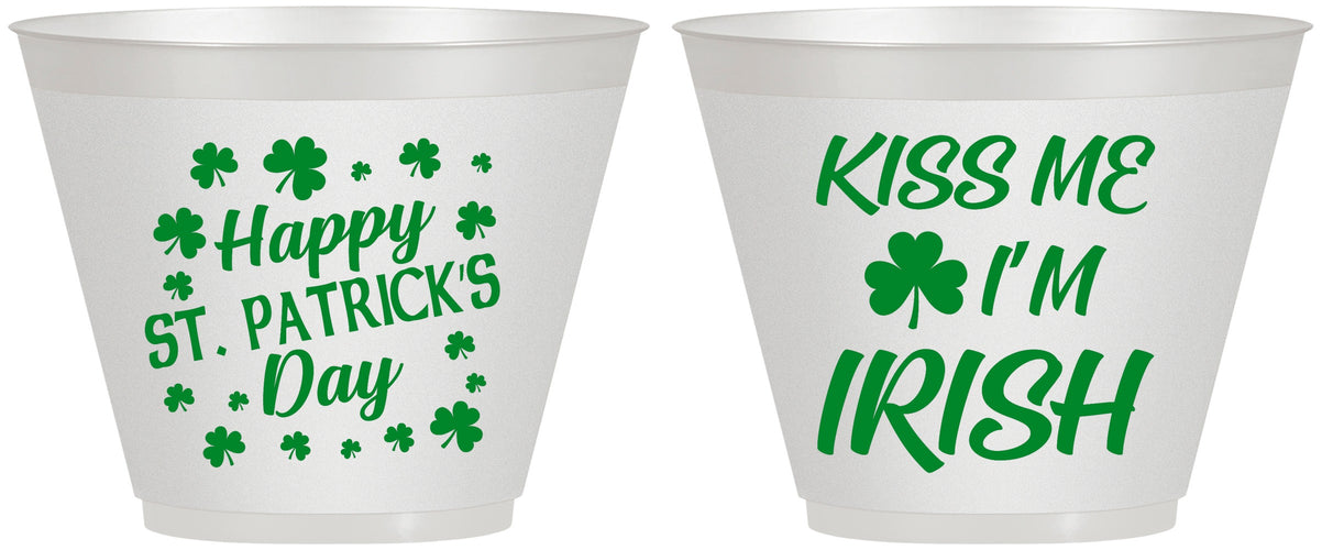 Custom St Patricks Day 9 oz Wine Frosted Cups - Kiss Me I Am Irish | 200018
