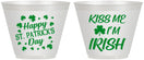 Custom St Patricks Day 9 oz Wine Frosted Cups - Kiss Me I Am Irish | 200018