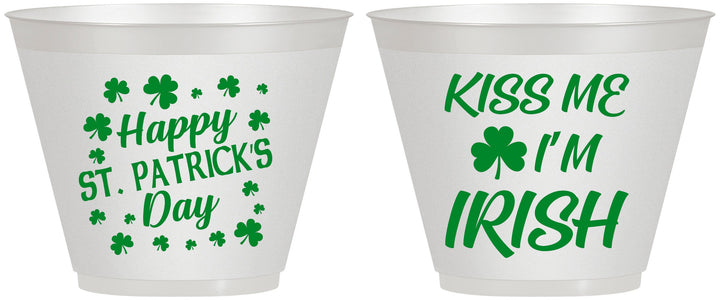 Custom St Patricks Day 9 oz Wine Frosted Cups - Kiss Me I Am Irish | 200018