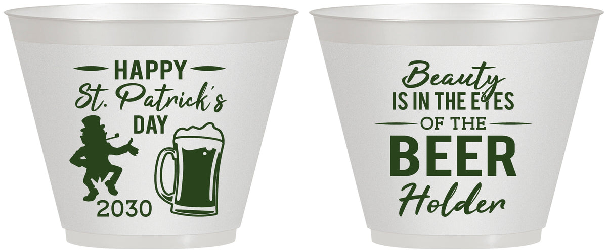 Custom St Patricks Day 9 oz Wine Frosted Cups - Leprechaun | 200019