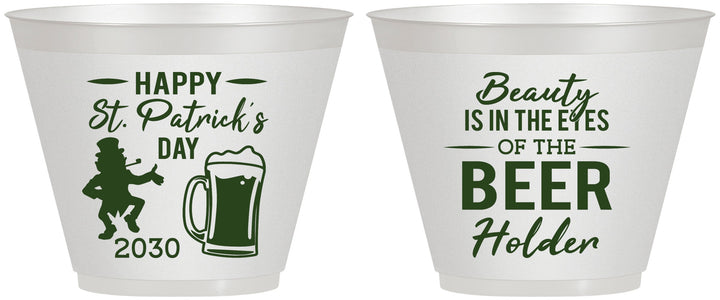 Custom St Patricks Day 9 oz Wine Frosted Cups - Leprechaun | 200019